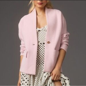 Anthropologie X NVLT Knit Relaxed Blazer/Jacket in Soft Pink